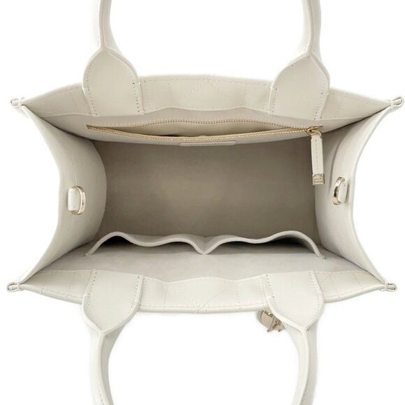 Dior Macrocannage Book Tote Size Small Calf Leather Latte White M1325OWHP_M030 - Picture 10 of 15